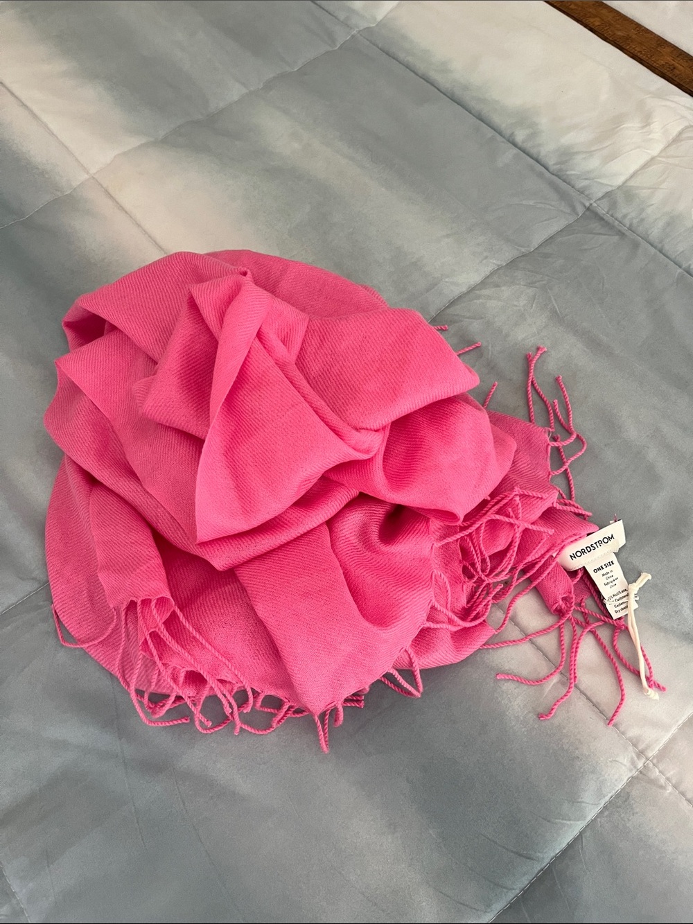 Nordstrom Bright Pink Fringed Women's Scarf